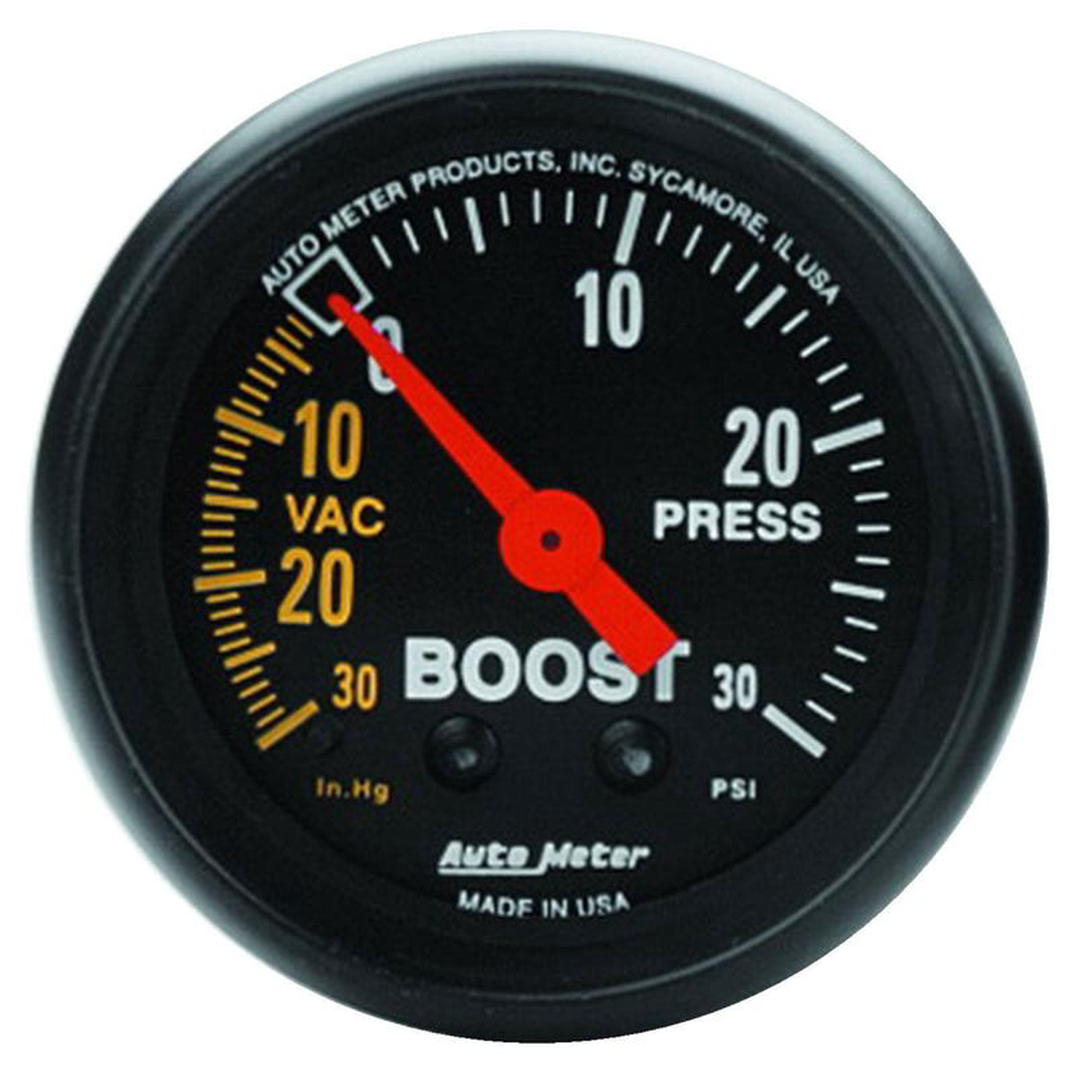 Autometer Z Series 52mm 30 In Hg-Vac 30 PSI Boost Vacuum Gauge (2614)