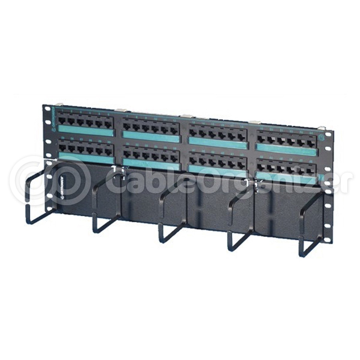 Ortronics Clarity Hinged Patch Panel with Lower Cable Management Bar