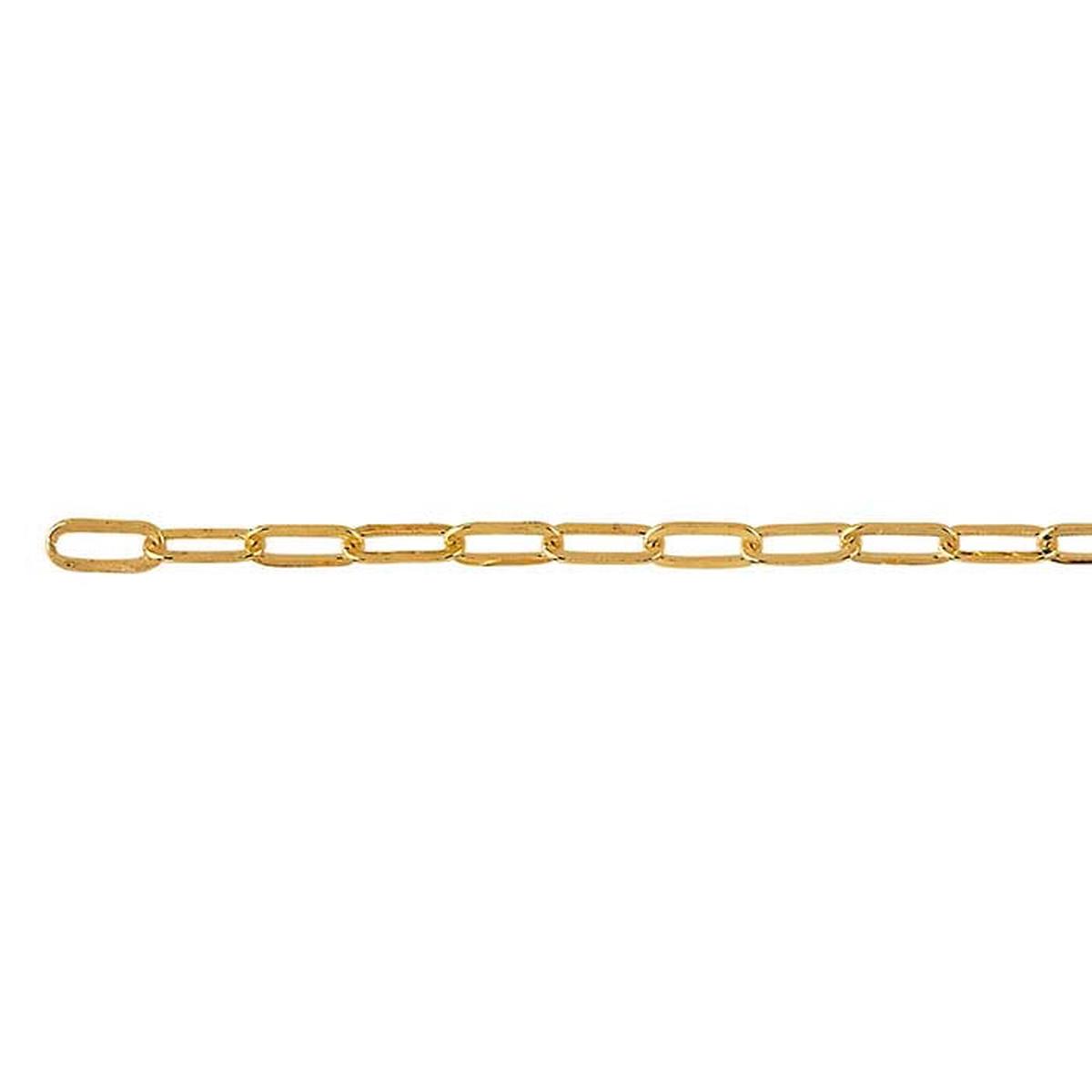 Brass Yellow Gold-Plated Flat Drawn Cable Chain, 6.1 m. Spool